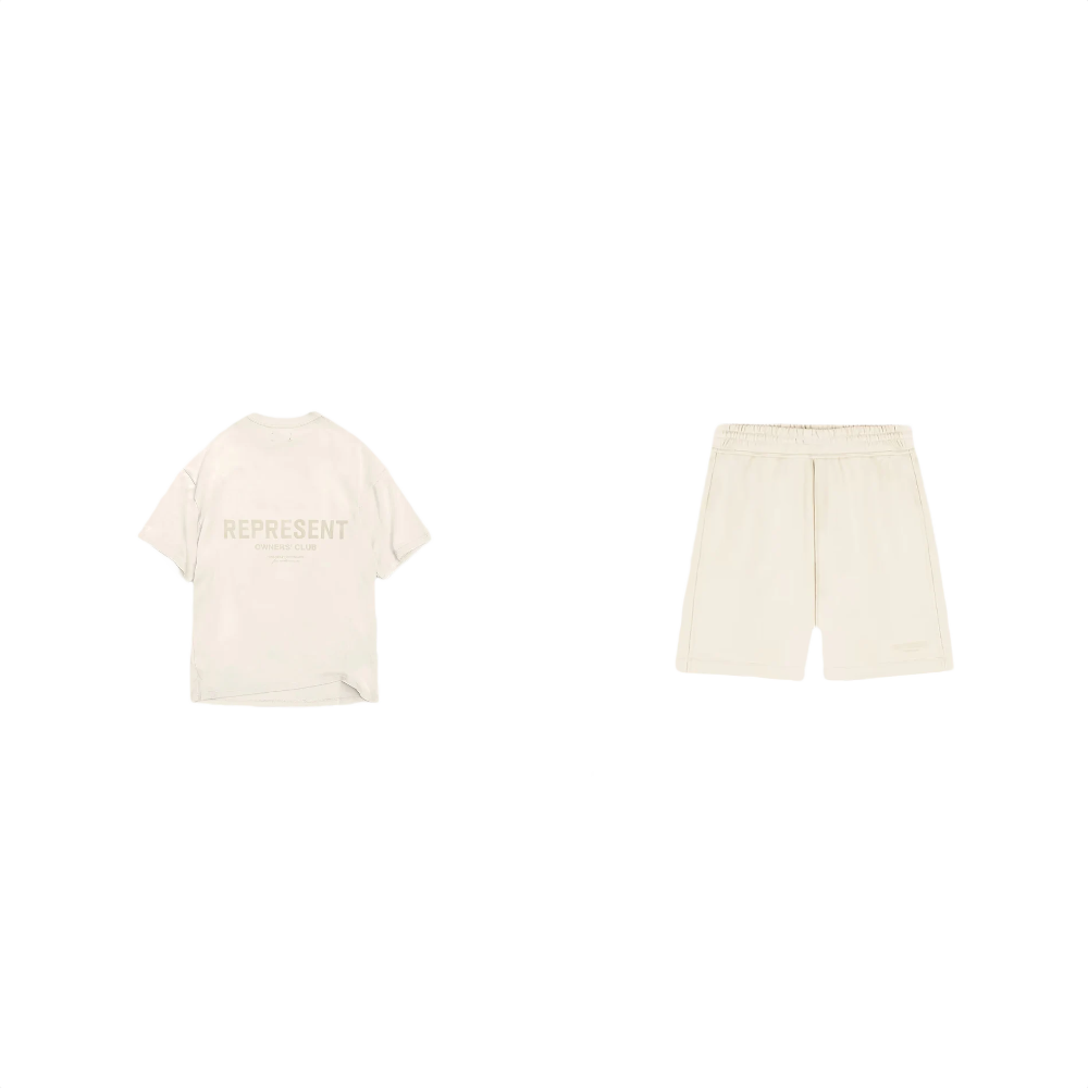 Represent Owners Club T-Shirt + Shorts Buttercream - SET-Bundle-Represent-pikastore.cz