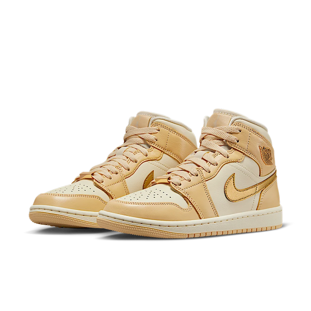 Nike Air Jordan 1 Mid Pale Vanilla Gold-Air Jordan-pikastore.cz