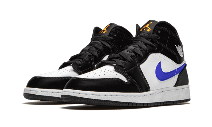 Nike Air Jordan 1 Mid Black Racer Blue White (GS)-sneakers-Air Jordan-pikastore.cz