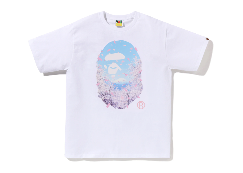 A Bathing Ape Men Japanese Sakure Light Blue Tee-Bape-pikastore.cz