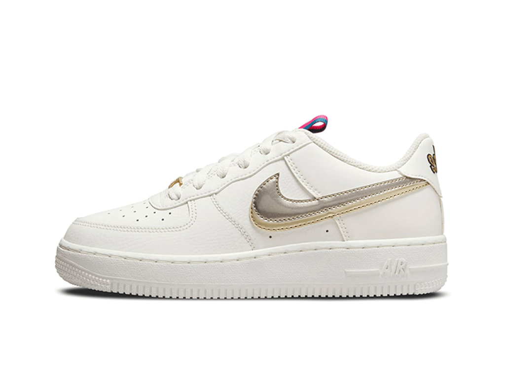 Nike Air Force 1 LV8 Double Swoosh Silver Gold (GS)-sneakers-Nike-pikastore.cz