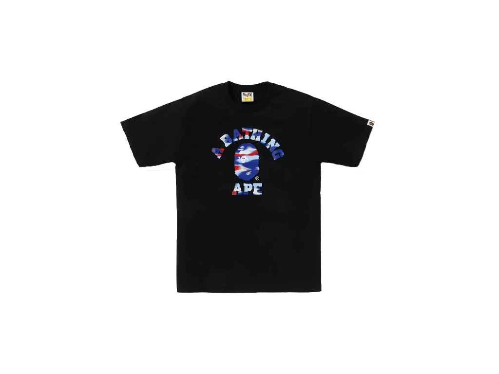 A Bathing Ape Men Black Screen Camo College Tee Blue-Bape-pikastore.cz