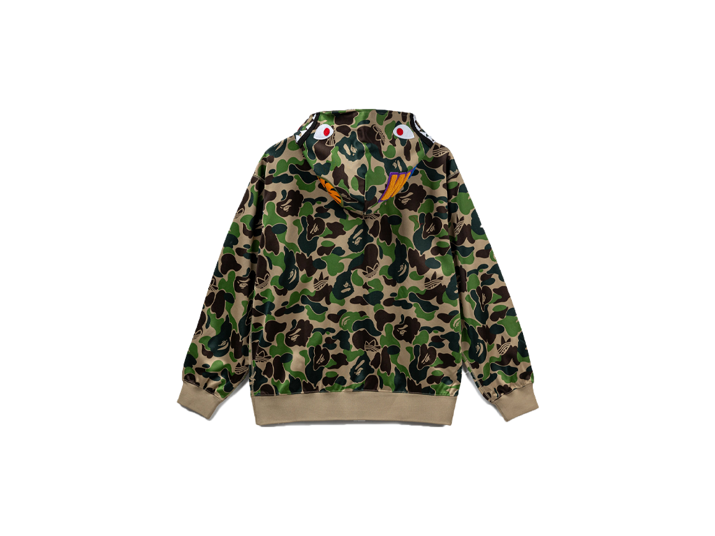 Adidas x BAPE Relaxed Fit Track Camo Shark Full Zip Hoodie Green