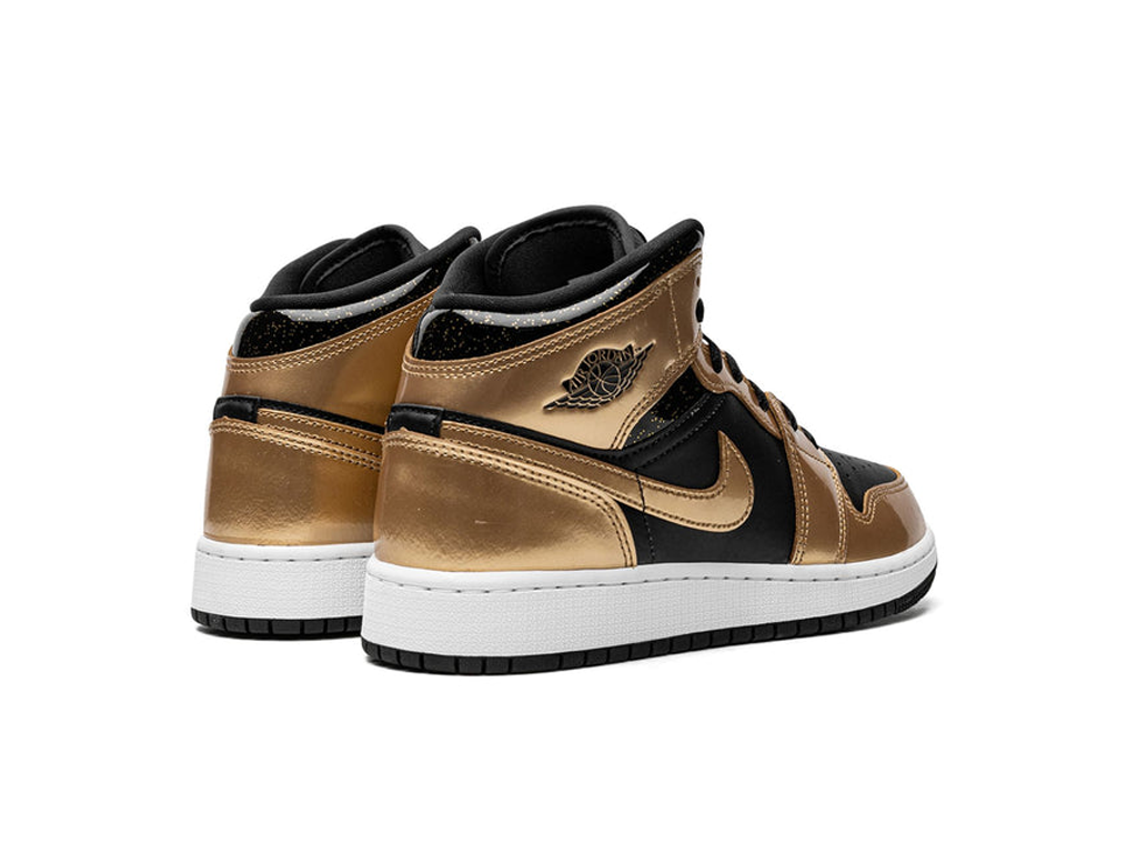 Nike Air Jordan 1 Mid SE GS Metallic Gold Black-Air Jordan-pikastore.cz
