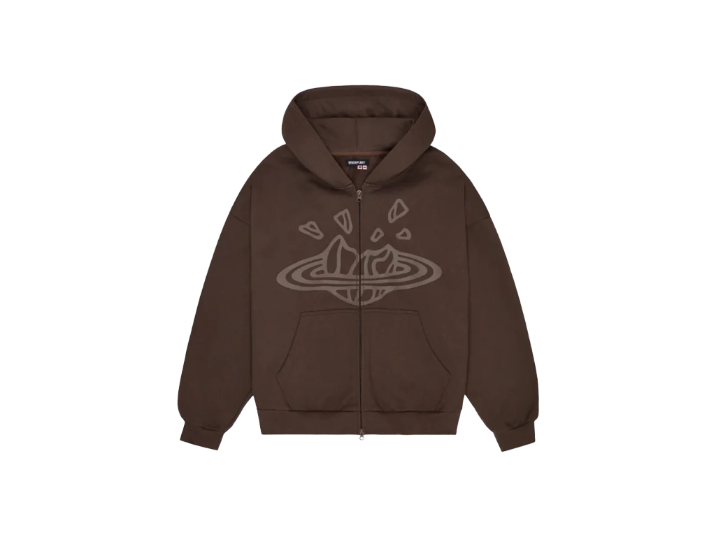Broken Planet Zip Up Hoodie Chocolate Brown – mikina