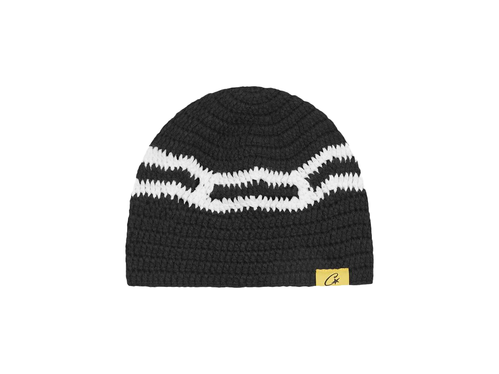 Corteiz Big Crochet Beanie Black/White-Corteiz-pikastore.cz