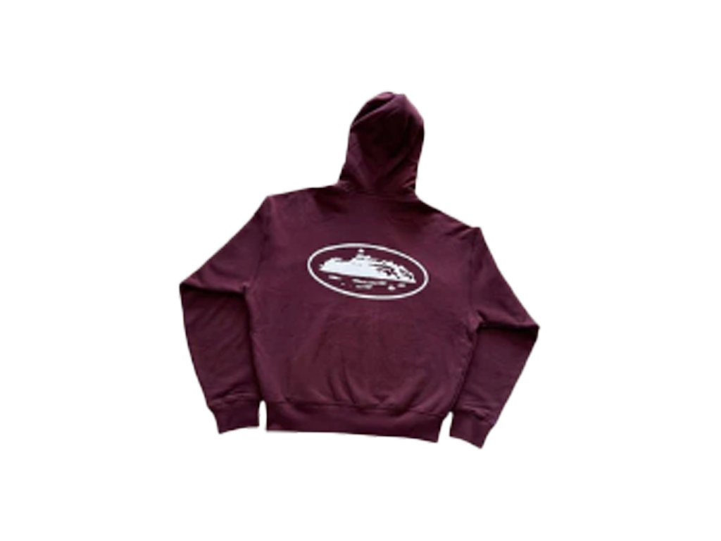 Corteiz Island Puff Print Zip Hoodie Burgundy-Corteiz-pikastore.cz