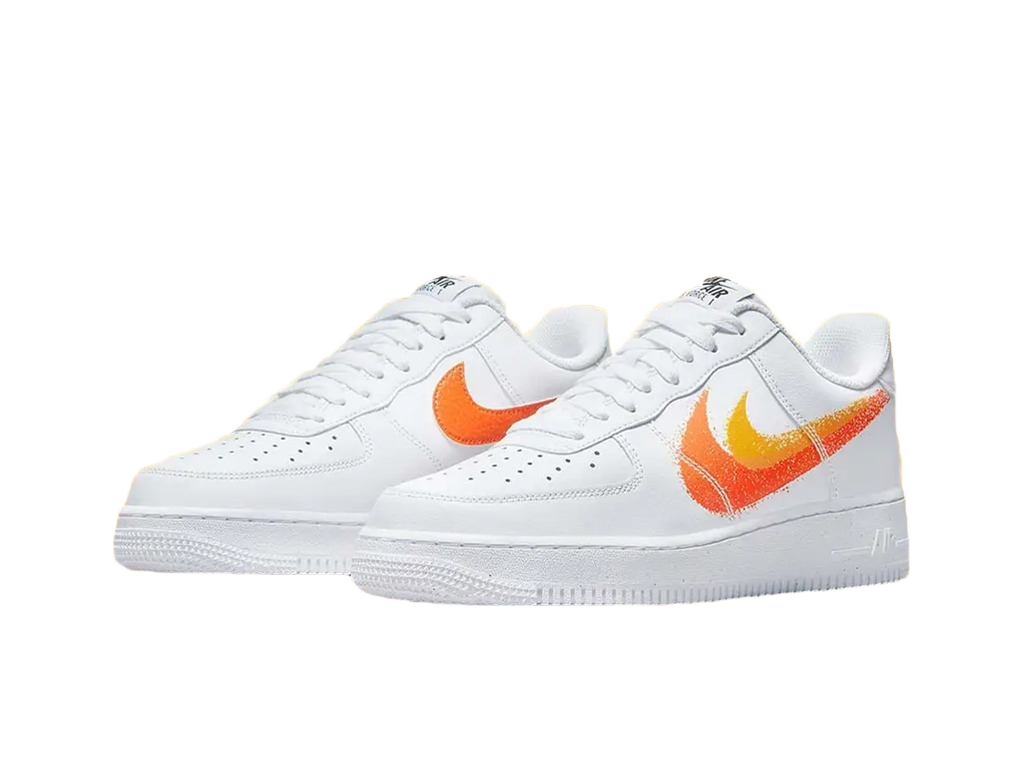 Nike Air Force 1 Low '07 Spray Paint Swoosh White Safety Orange-sneakers-Nike-pikastore.cz