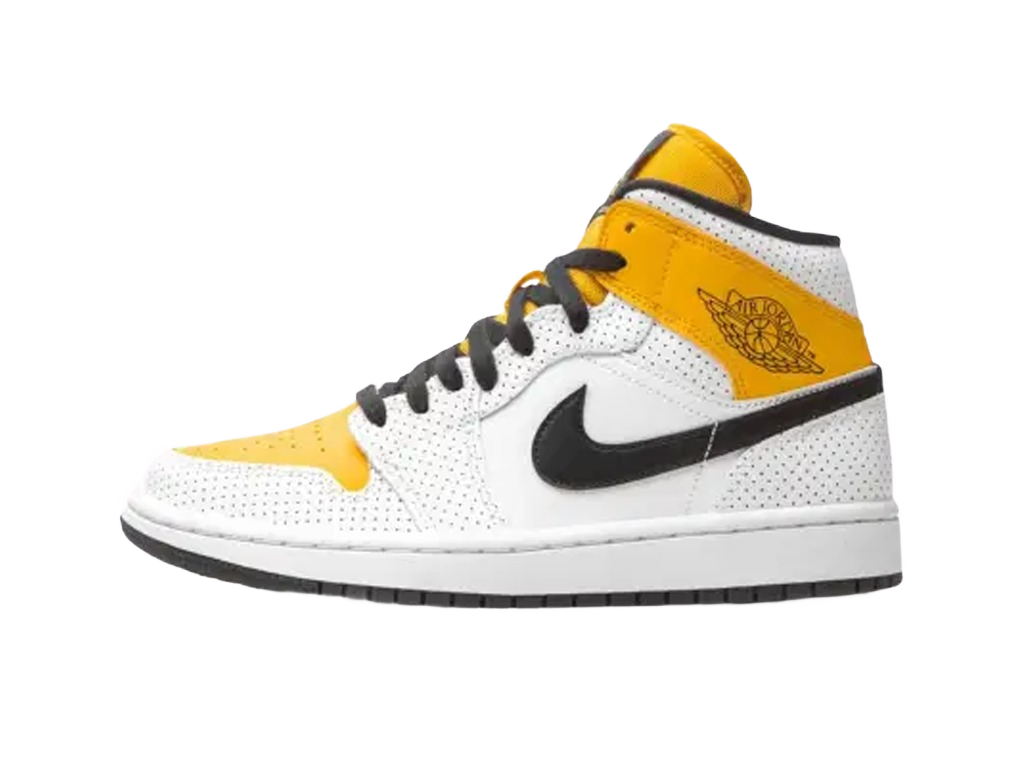 Nike Air Jordan 1 Mid Perforated - White University Gold-Air Jordan-pikastore.cz