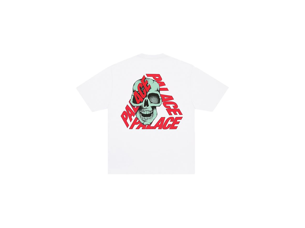 Palace P3 Skull T-Shirt White-Palace-pikastore.cz