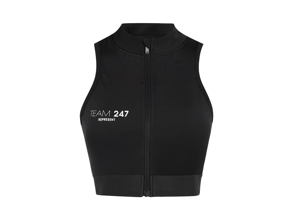 Represent 247 Zip Front Performance Crop Black-Represent-pikastore.cz