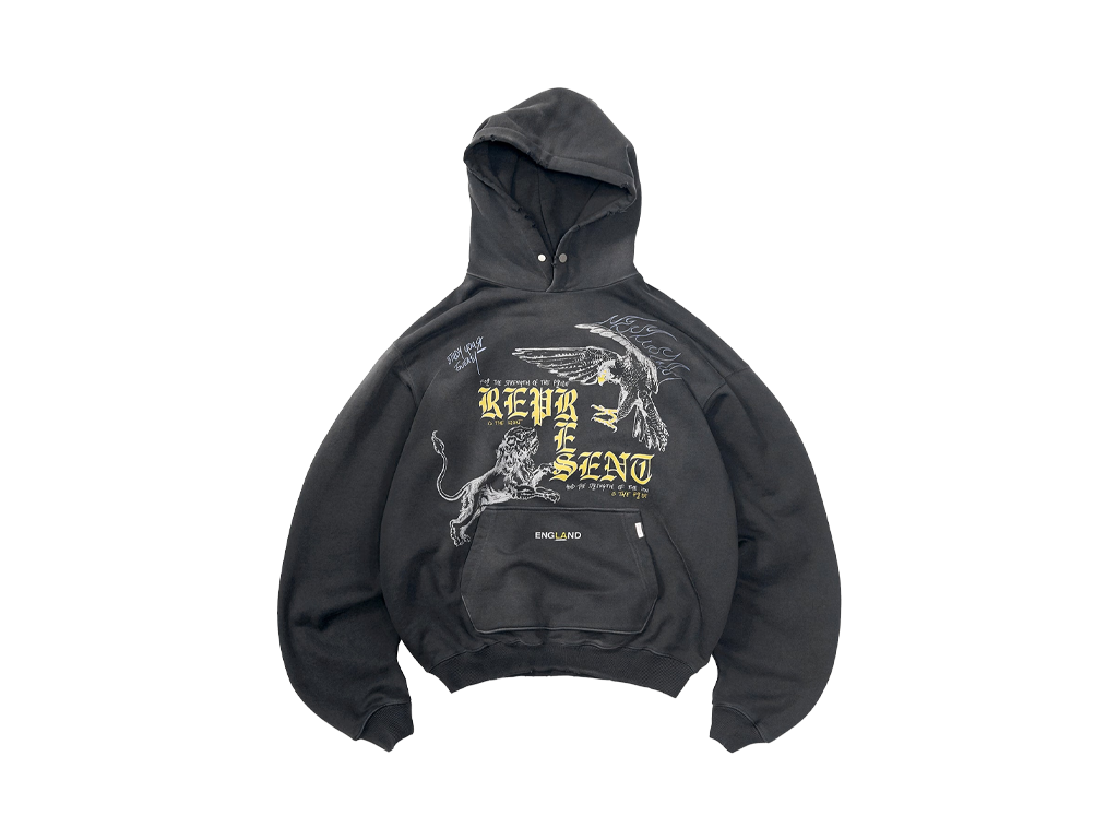 Represent Enemy Hoodie Washed Black