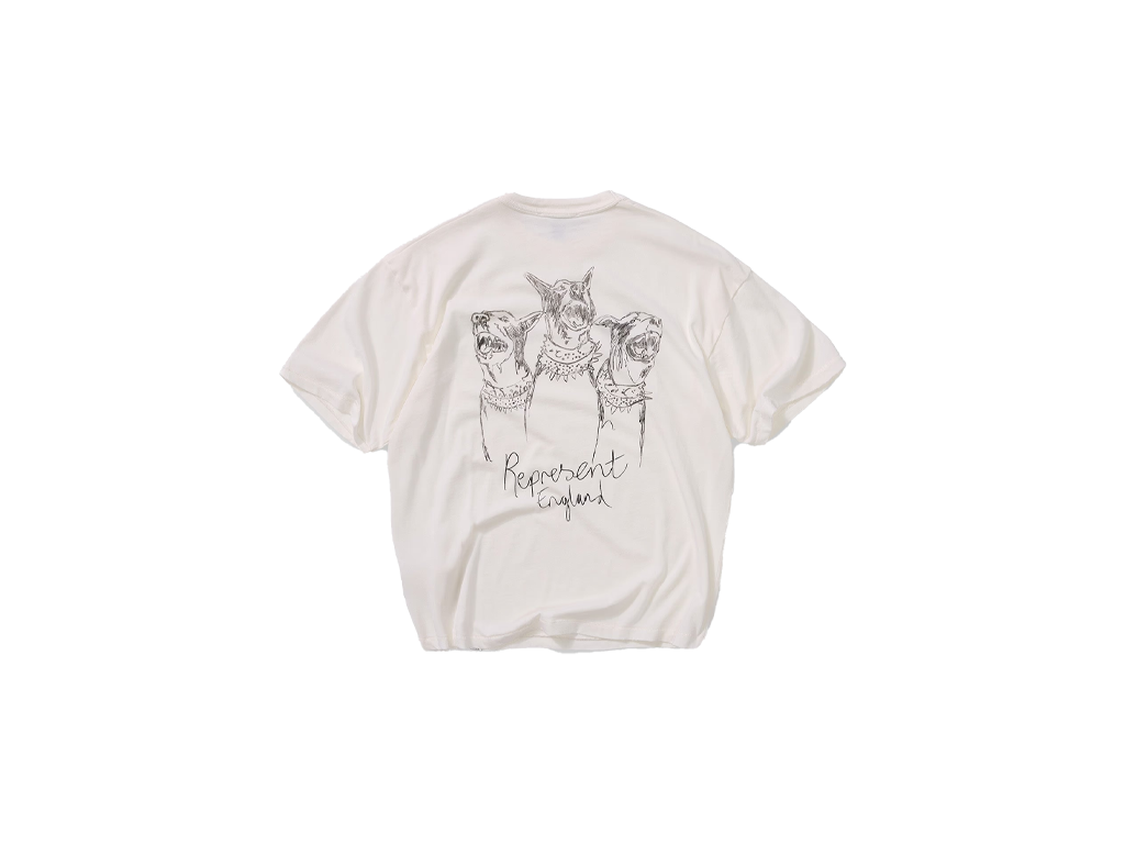 Represent Hand Drawn Thoroughbred T-Shirt Flat White-Represent-pikastore.cz