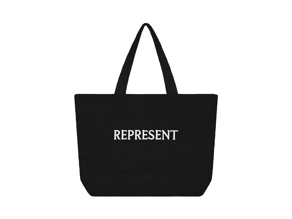 Represent Raffia Tote Bag Jet Black-Represent-pikastore.cz