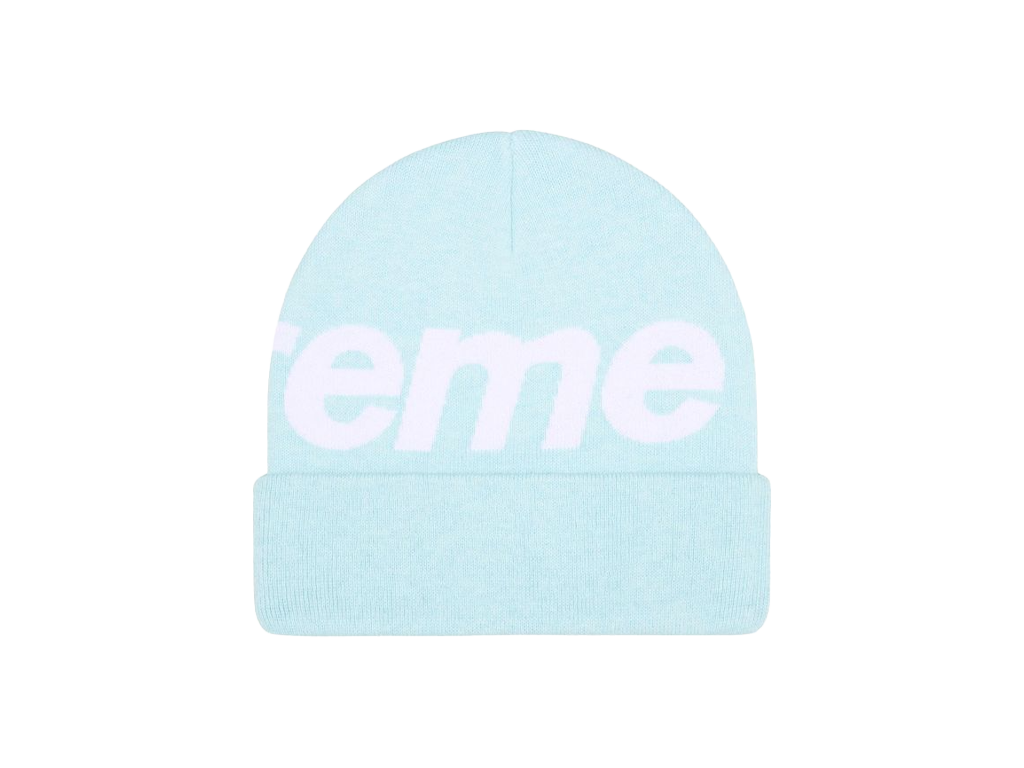 Supreme Big Logo Beanie (FW25) Light Blue
