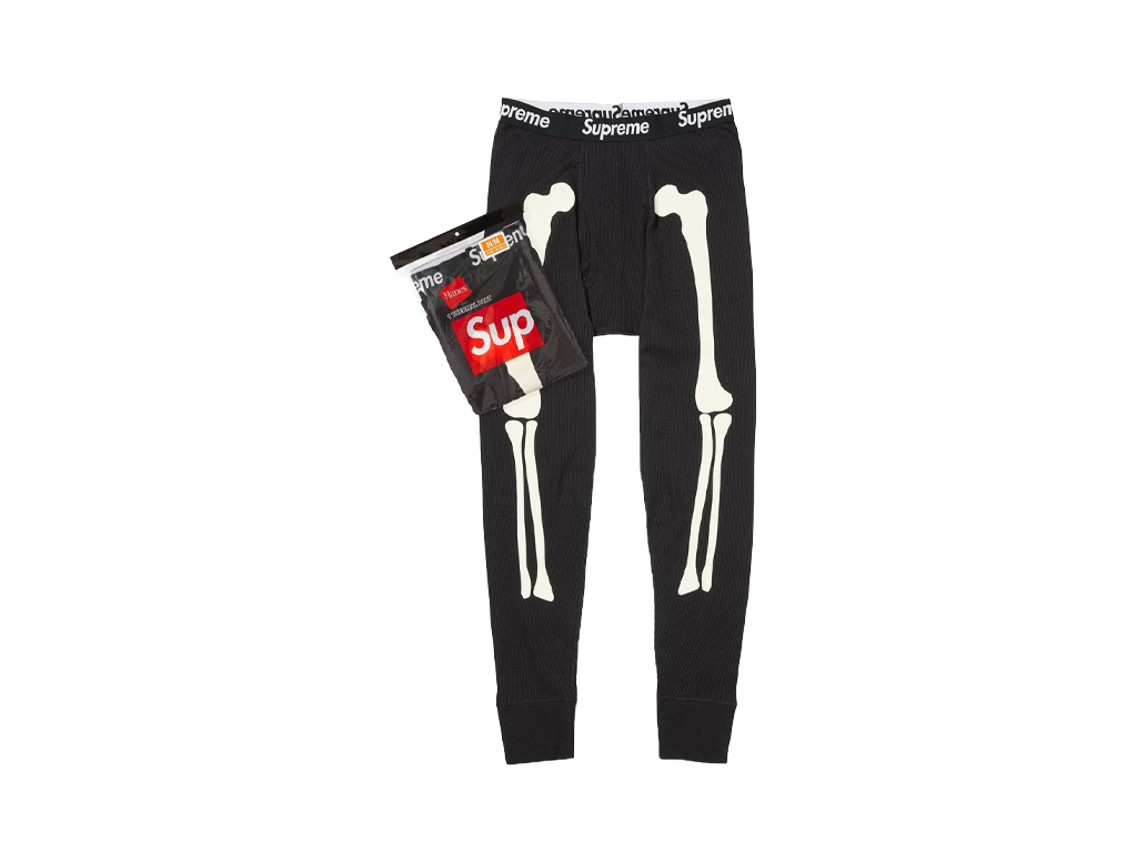 Supreme Hanes Bones Thermal Pant FW25 (1 Pack) Black-Supreme-pikastore.cz