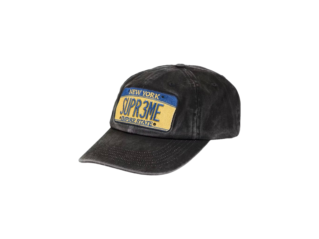 Supreme License Plate 6-Panel (FW25) Black-Supreme-pikastore.cz