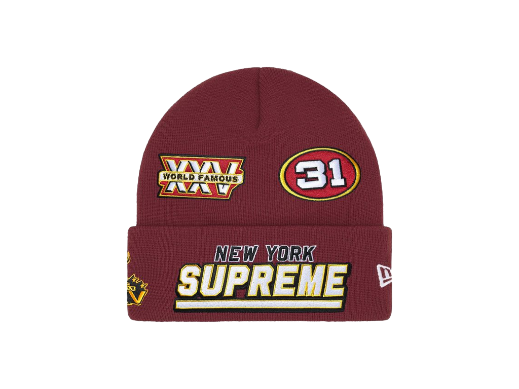 Supreme New Era Football Beanie Red-Supreme-pikastore.cz