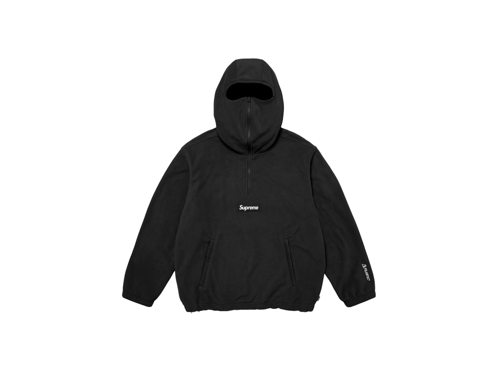 Supreme Polartec Face Mask Half Zip Hooded Sweatshirt Black