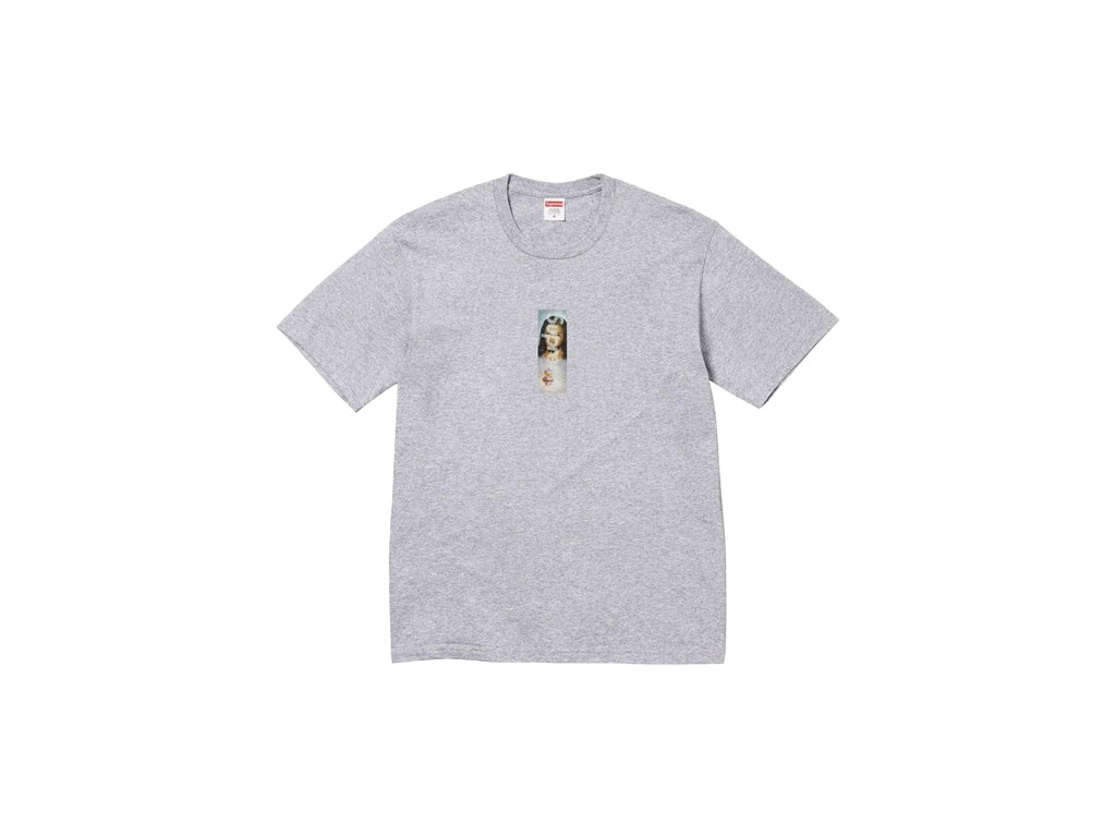 Supreme Prayer Card Box Logo Tee Heather Grey-Supreme-pikastore.cz