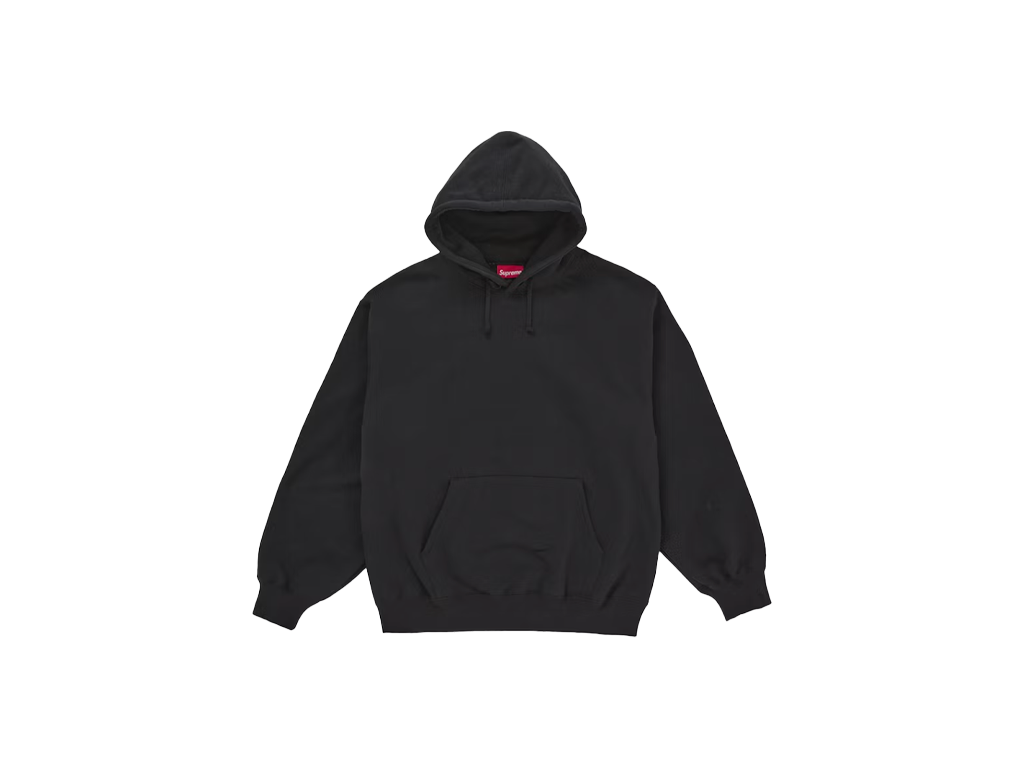 Supreme Satin Applique Hooded Sweatshirt (FW25) Black-Supreme-pikastore.cz