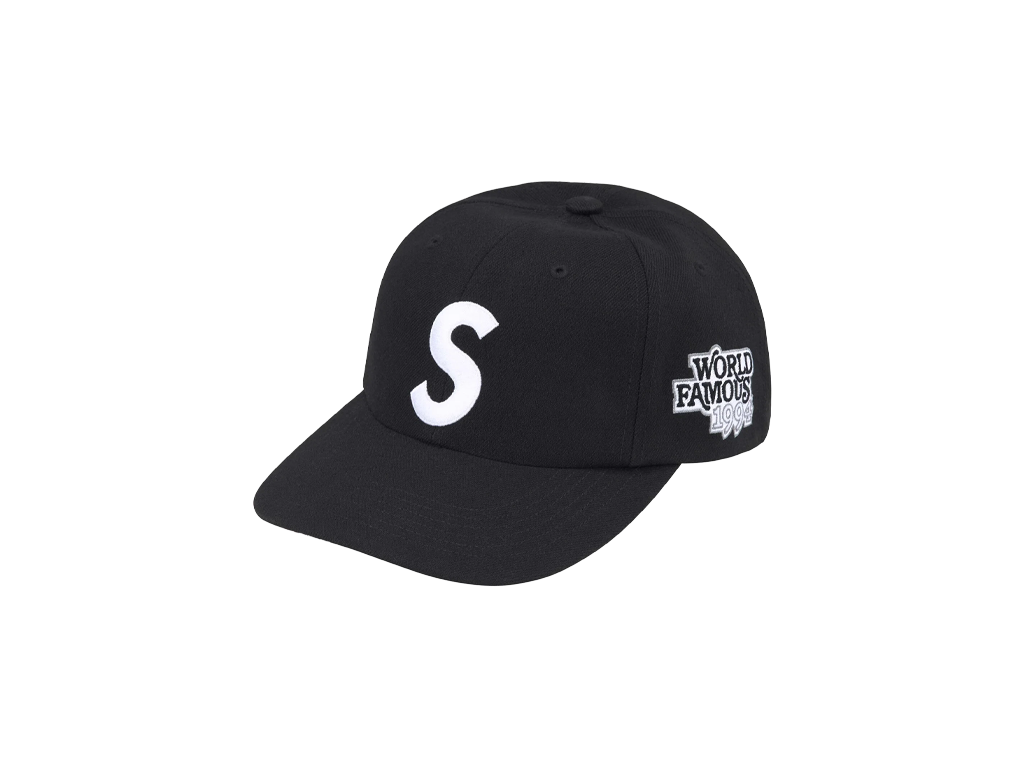 Supreme World Famous S Logo 6-Panel Black-Supreme-pikastore.cz