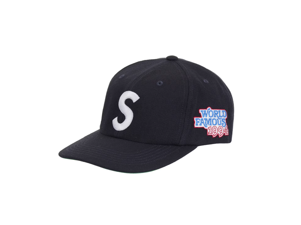Supreme World Famous S Logo 6-Panel Navy-Supreme-pikastore.cz