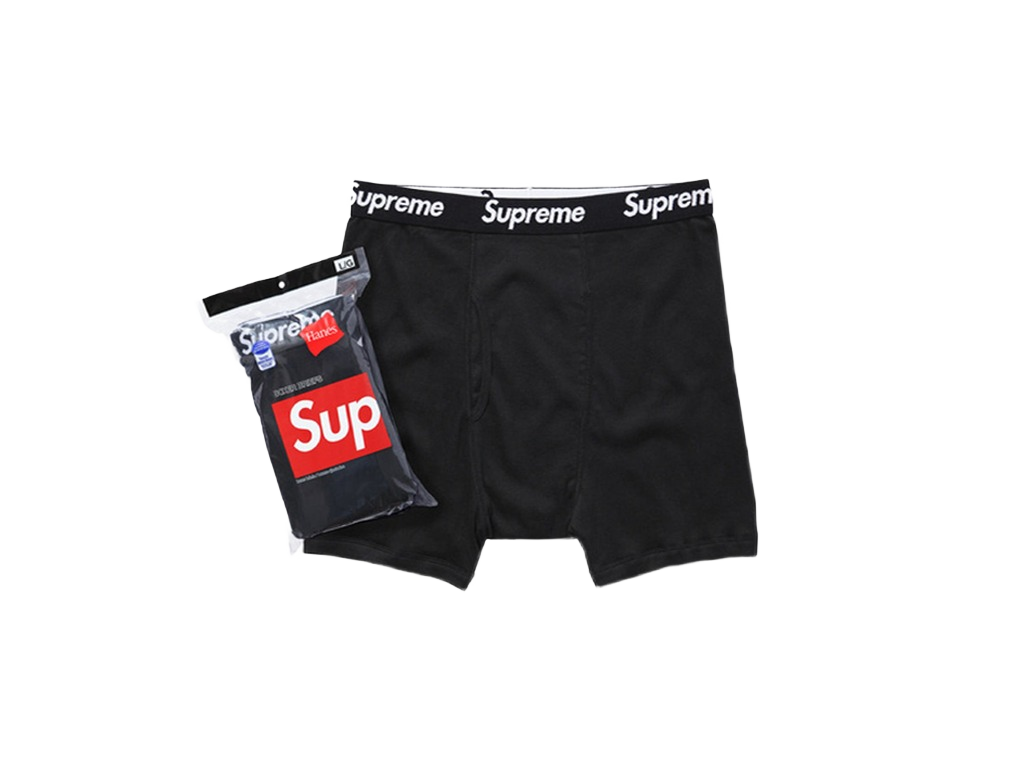 Supreme x Hanes Boxer Briefs (4 Pack) Black – spodní prádlo