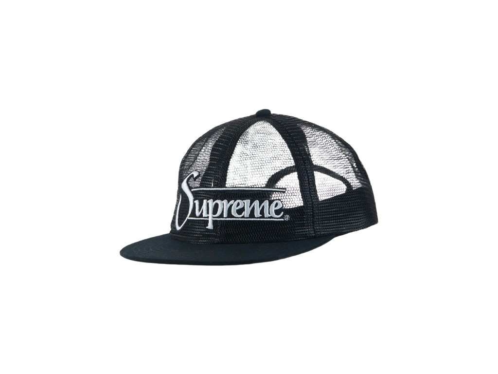 Supreme Mesh 6-Panel Black (SS23)-Supreme-pikastore.cz