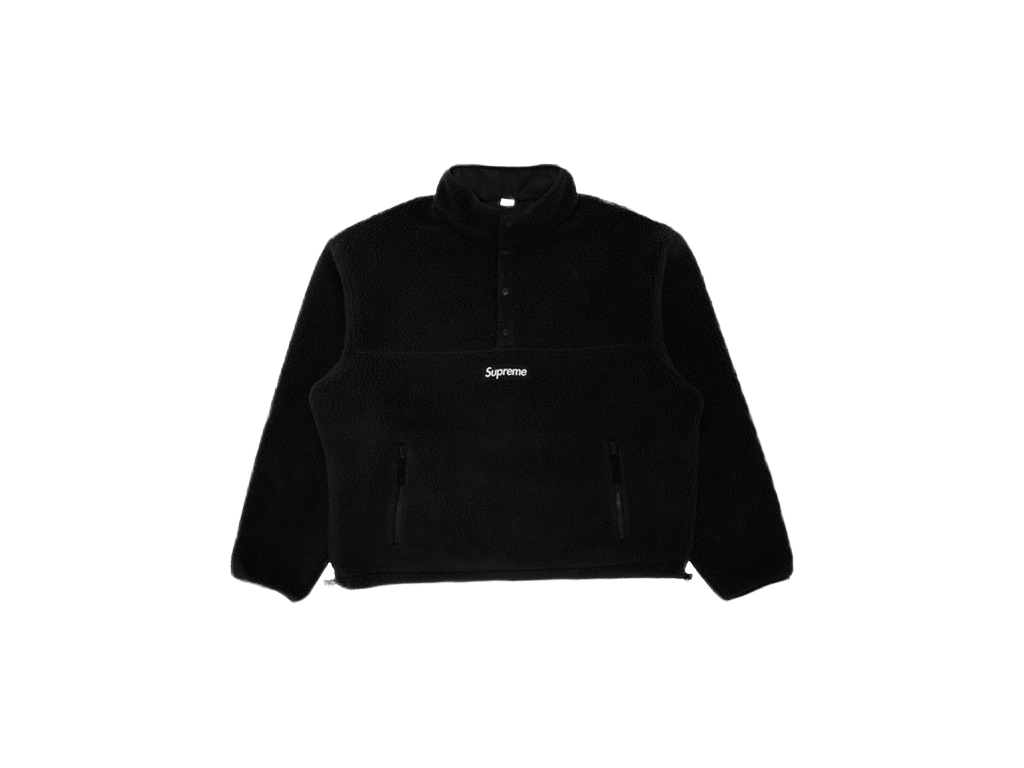 Supreme Polartec Shearling Reversible Pullover Jacket Black-Supreme-pikastore.cz