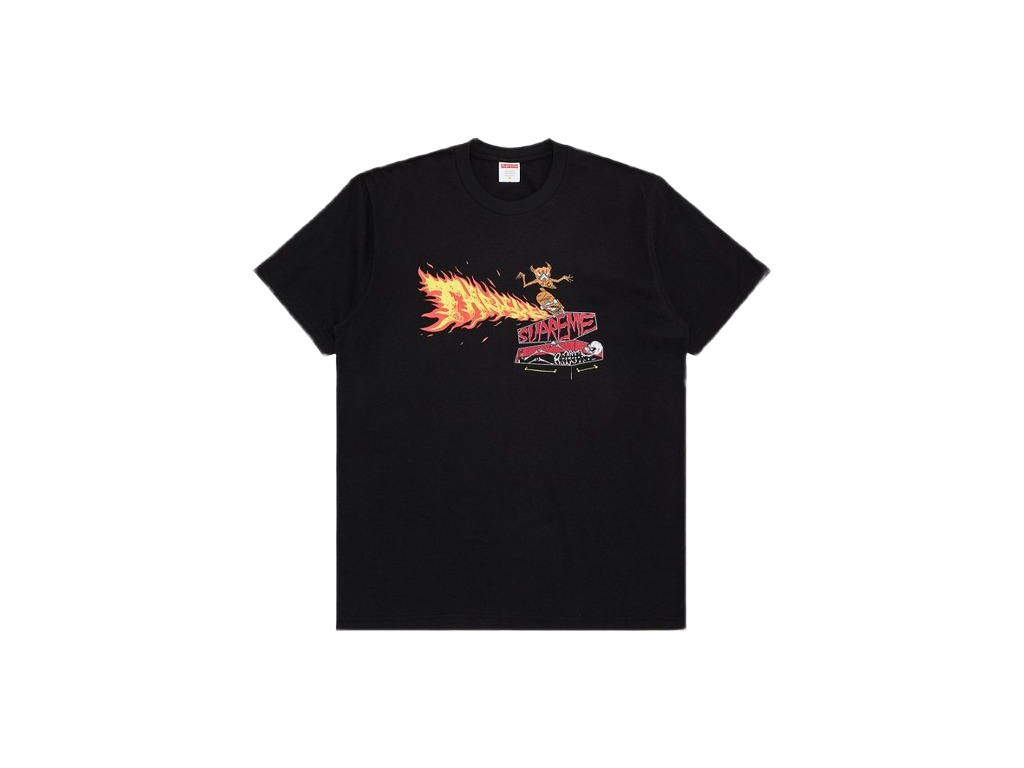 Supreme x Thrasher Back Tail Tee Black-Supreme-pikastore.cz