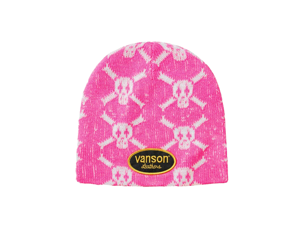 Supreme x Vanson Leathers Skull Beanie Pink-Supreme-pikastore.cz