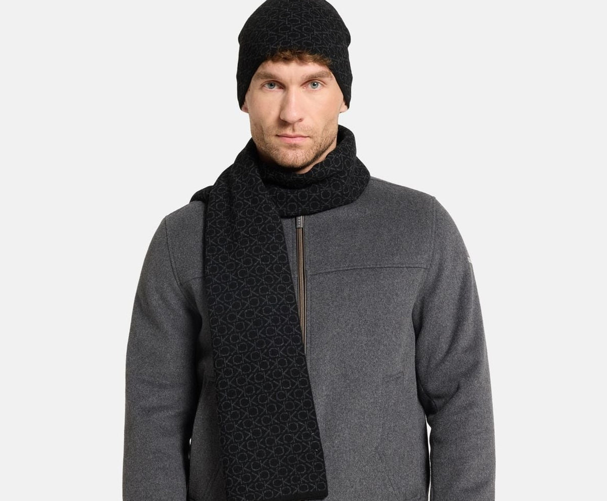 Calvin Klein Wool-blend scarf Black – doplňky – fotka 3 z 3