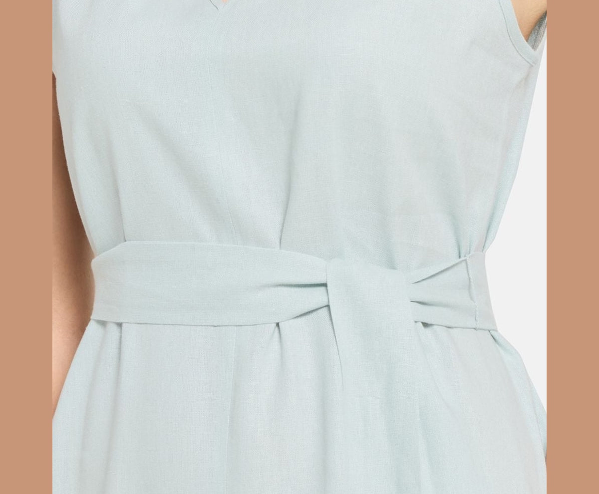 Calvin Klein Linen-blend dress Light Blue – ruházat – fotó 3/5