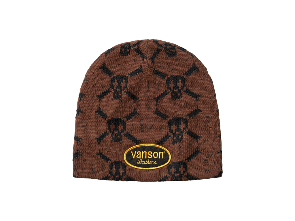 Supreme x Vanson Leathers Skull Beanie Brown