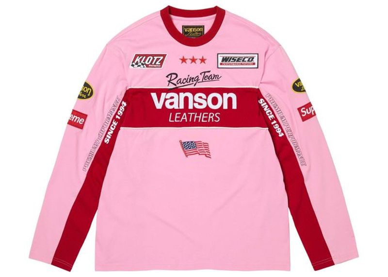 Supreme x Vanson Leathers Long-Sleeve Top Pink