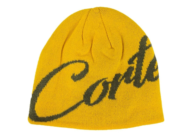 CORTEIZ OG Script Skully Beanie Yellow