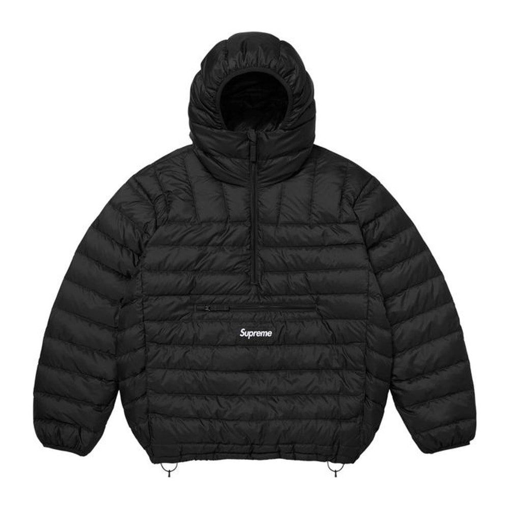 Supreme Micro Down Half Zip Hooded Pullover Black – bluza