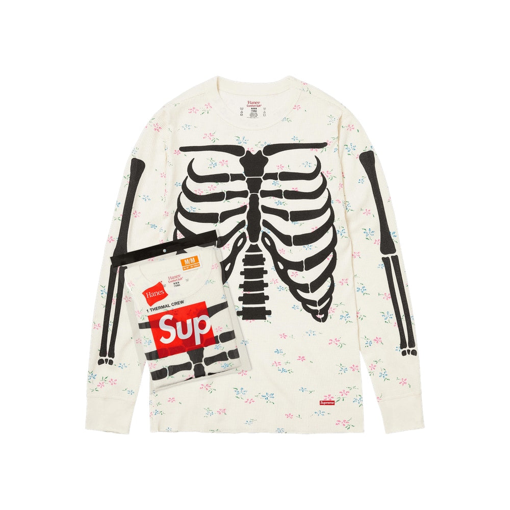 Supreme x Hanes Bones Thermal Crew (1 Pack) Floral – Bekleidung