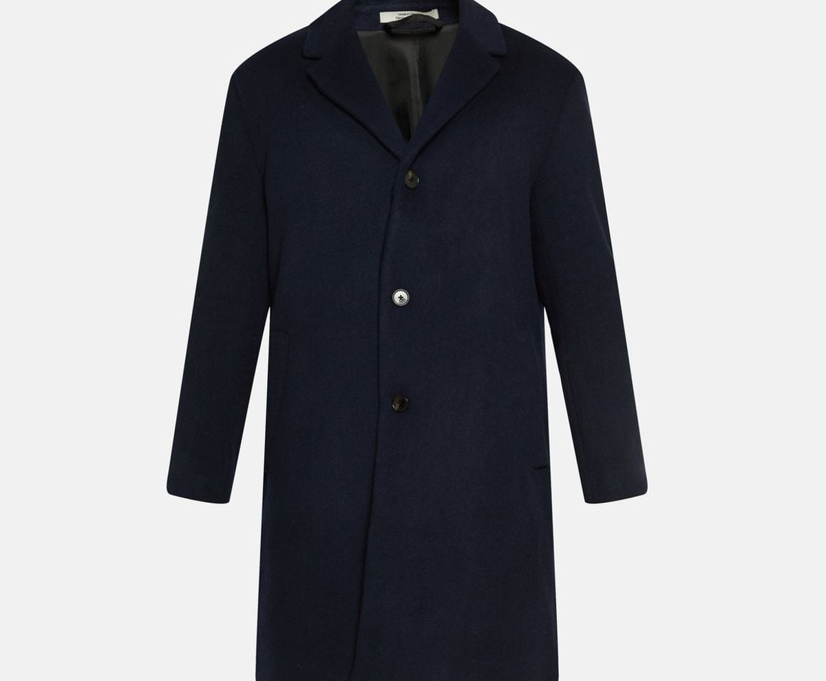 Calvin Klein Wool-blend coat Blue – îmbrăcăminte, albastru