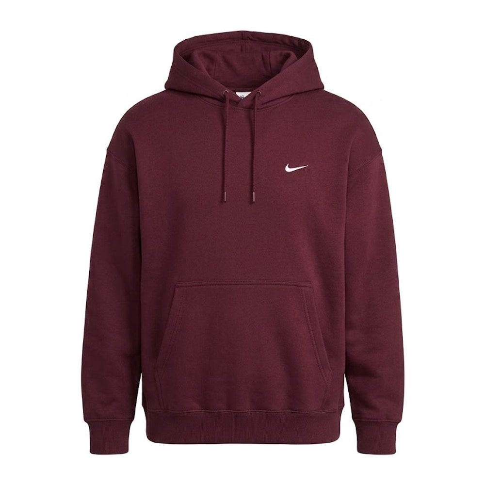 Nike Solo Swoosh Men's Pullover Hoodie Burgundy Crush – mikina