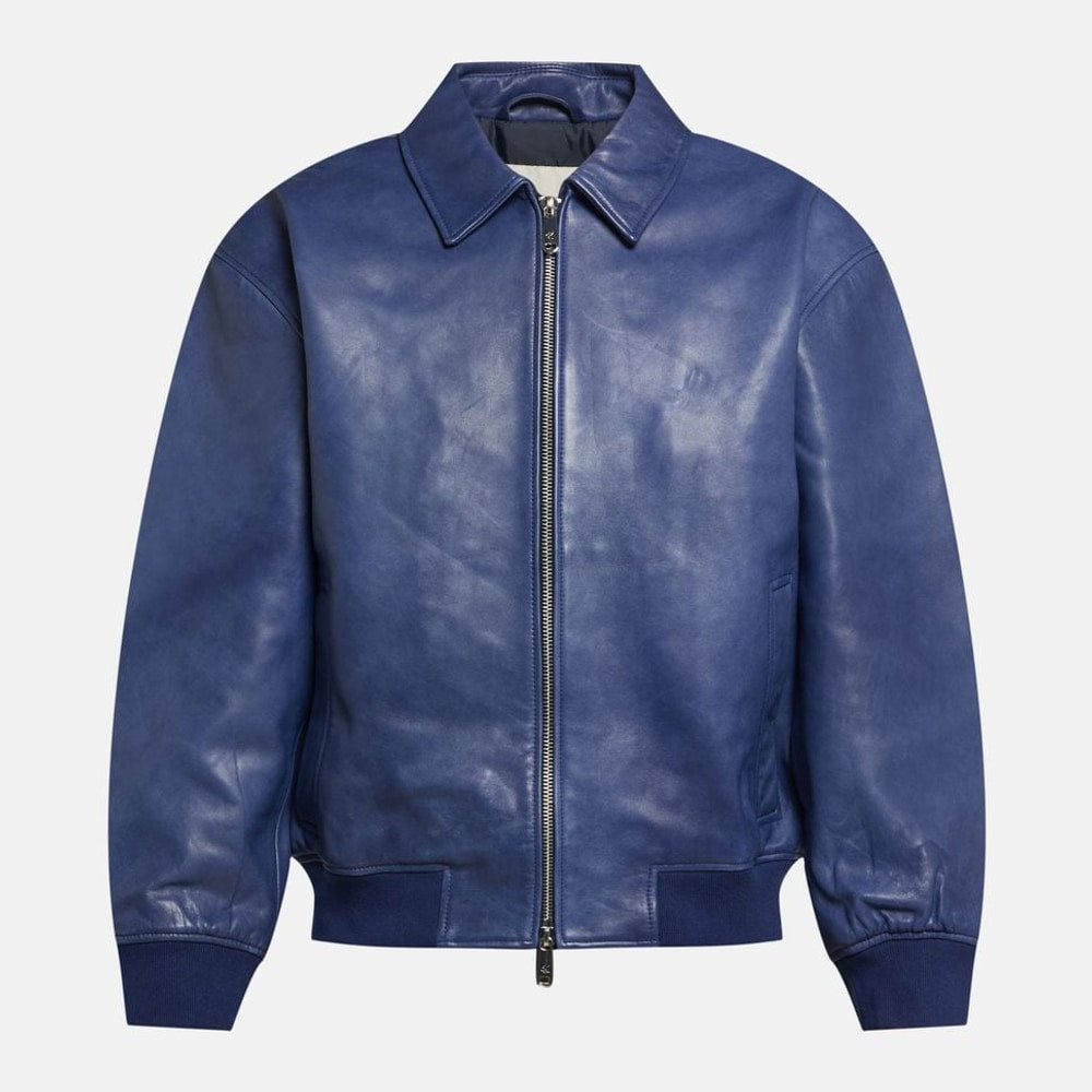 Calvin Klein Leather blouson Blue – kleding, blauw