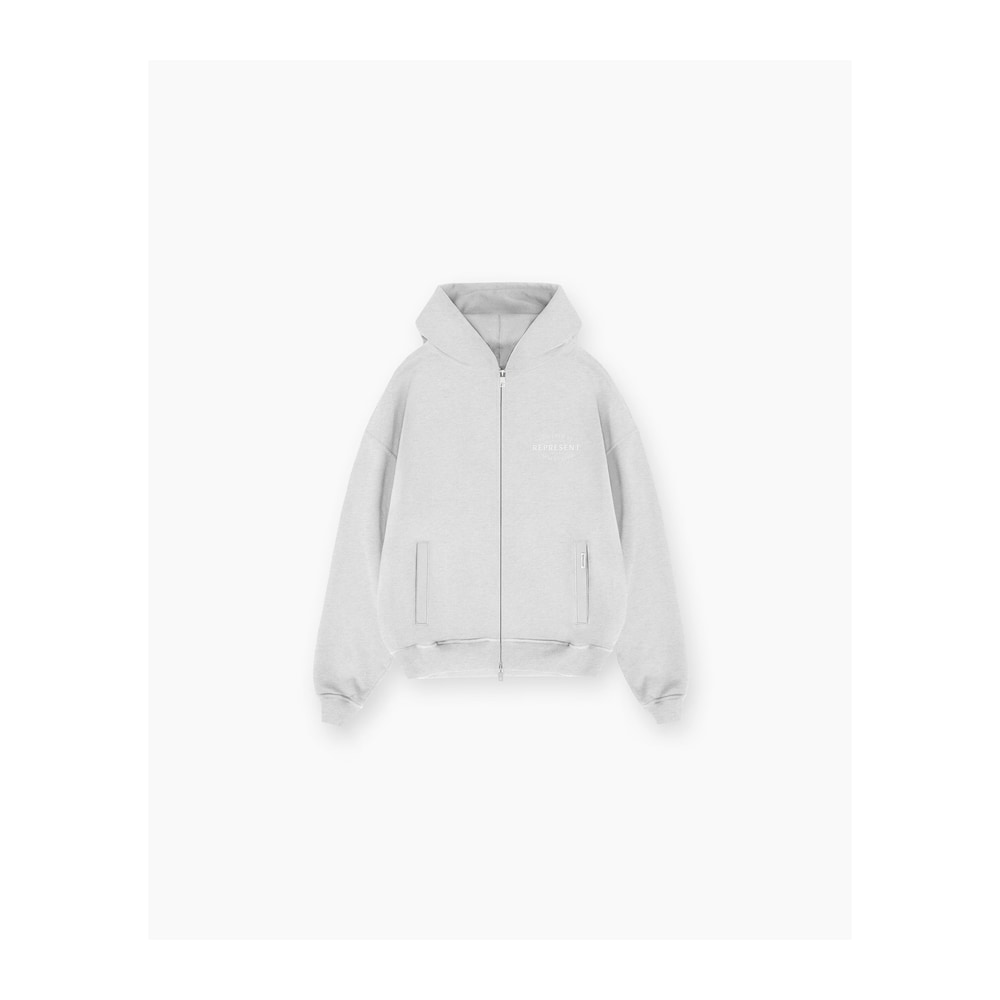 Represent Owners Club Stamp Zip Up Hoodie Ash Grey