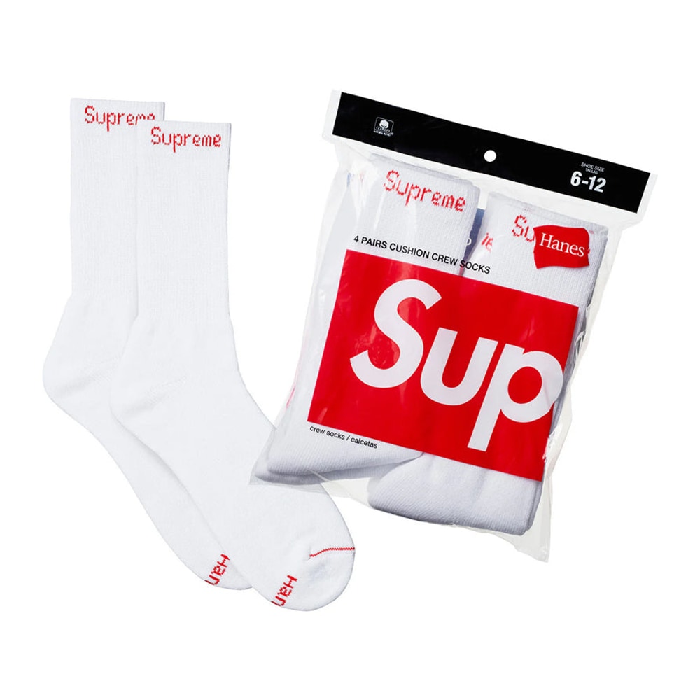 Supreme Hanes Socks White (4pack) – ponožky