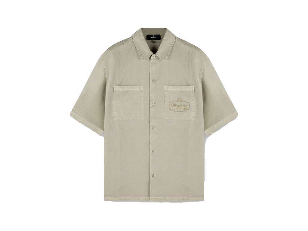 Represent Short Sleeve Cotton Overshirt Beige-Represent-pikastore.cz