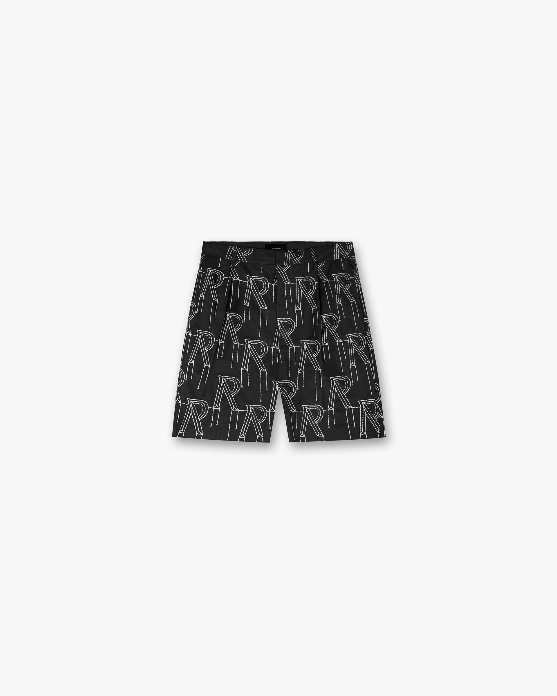 Represent Embroidered Initial Tailored Short Black