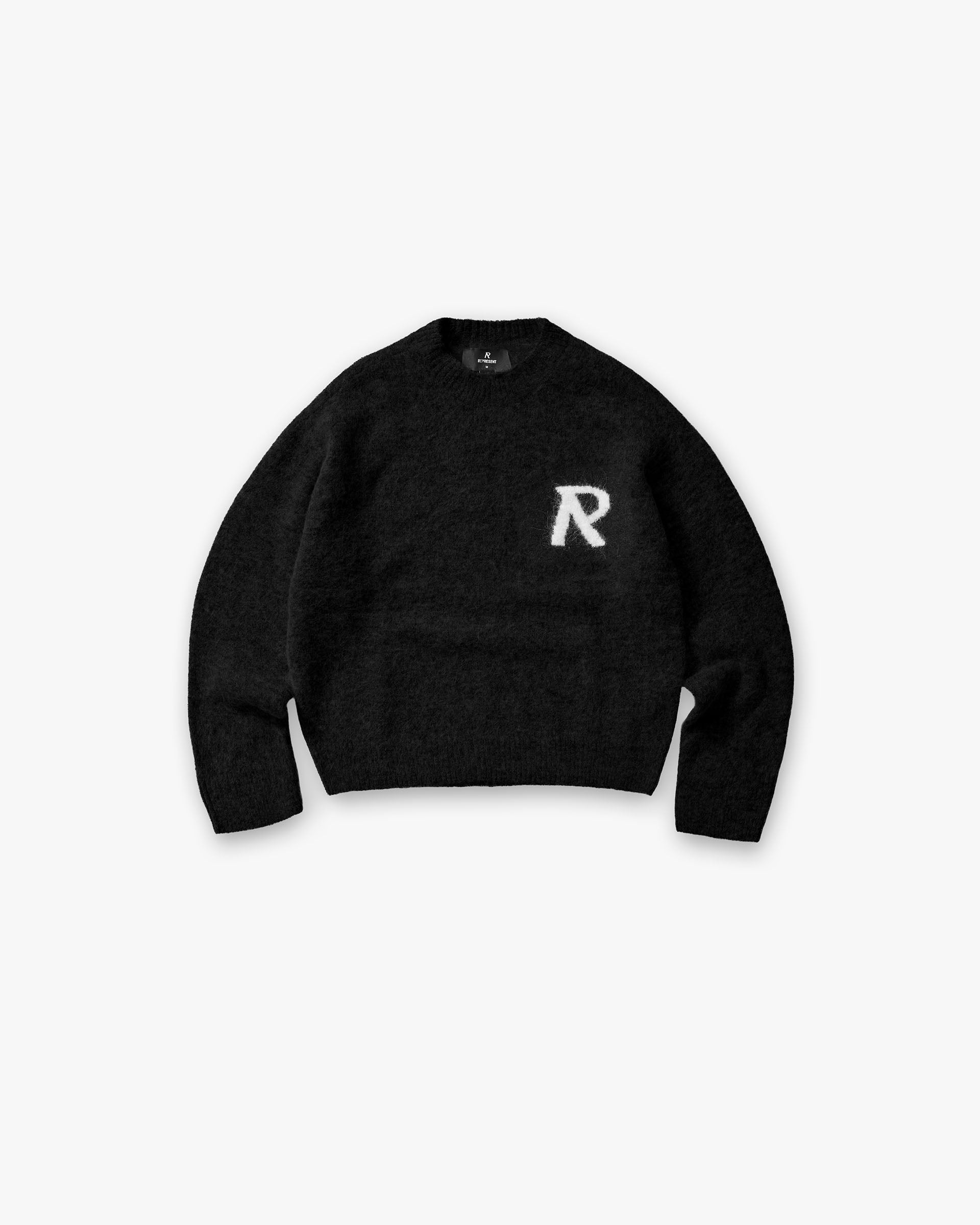 Represent Logo Knit Sweater Jet Black