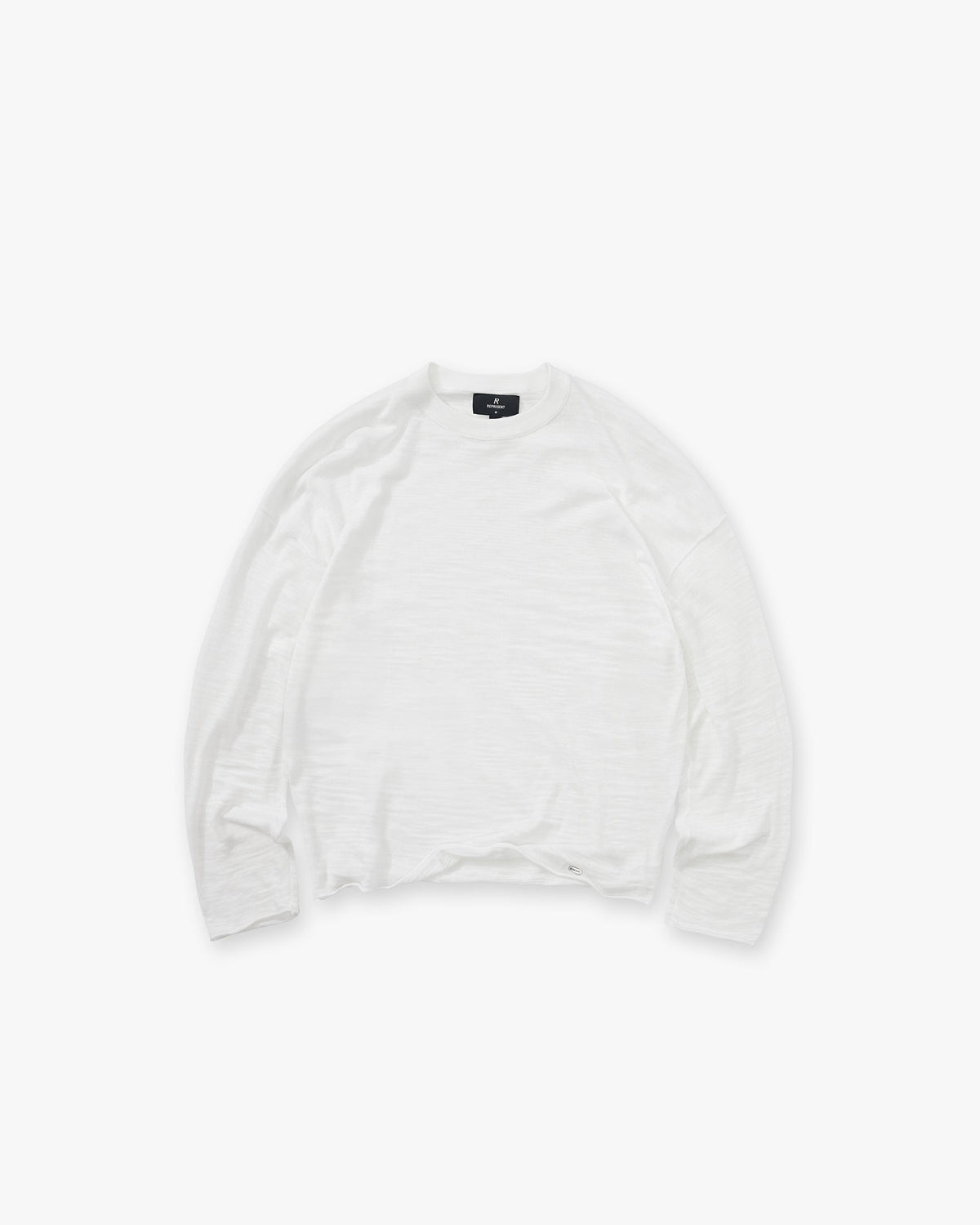 Represent Long Sleeve Slub Knit T-Shirt Flat White
