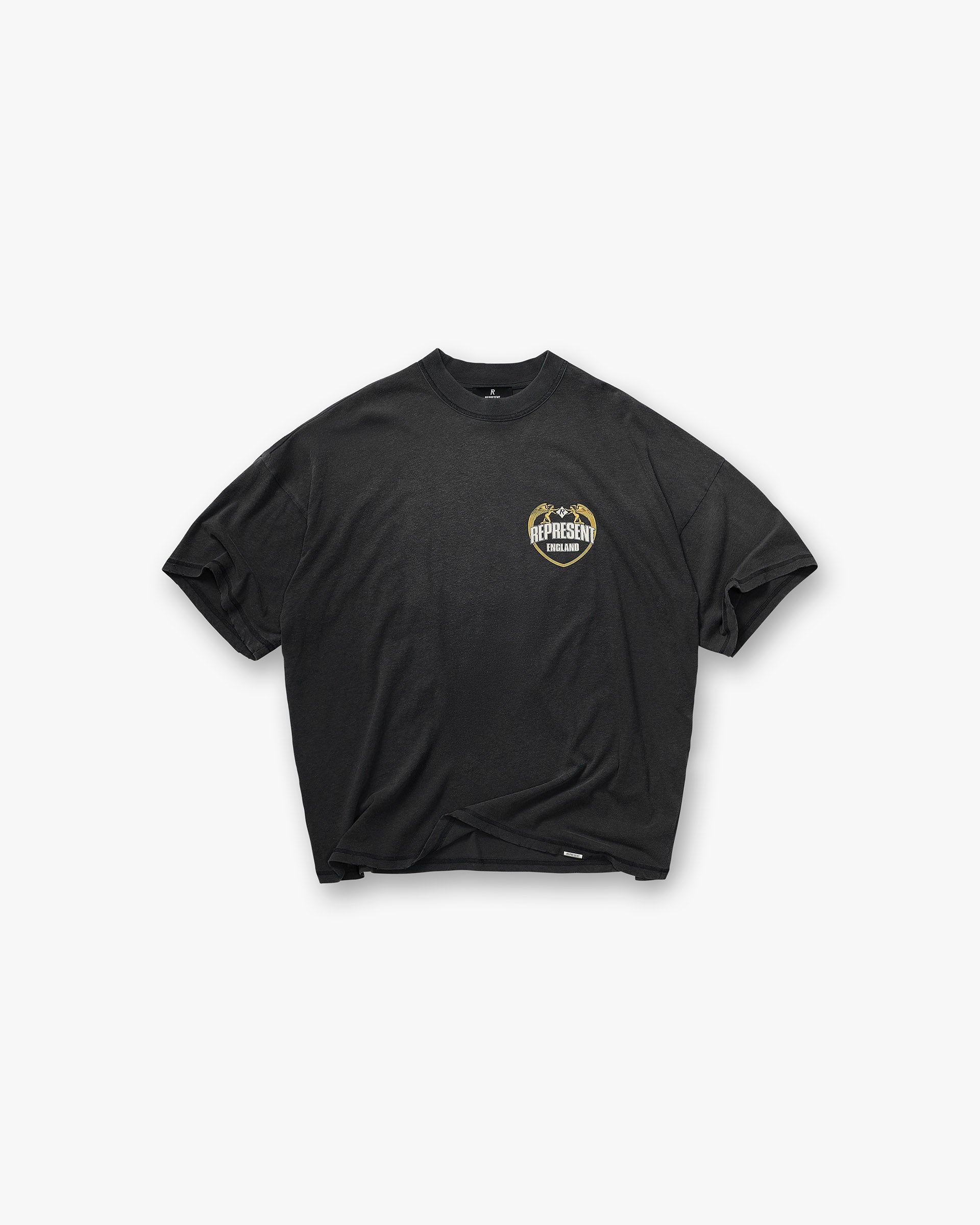Represent Angel Border T-Shirt Stained Black
