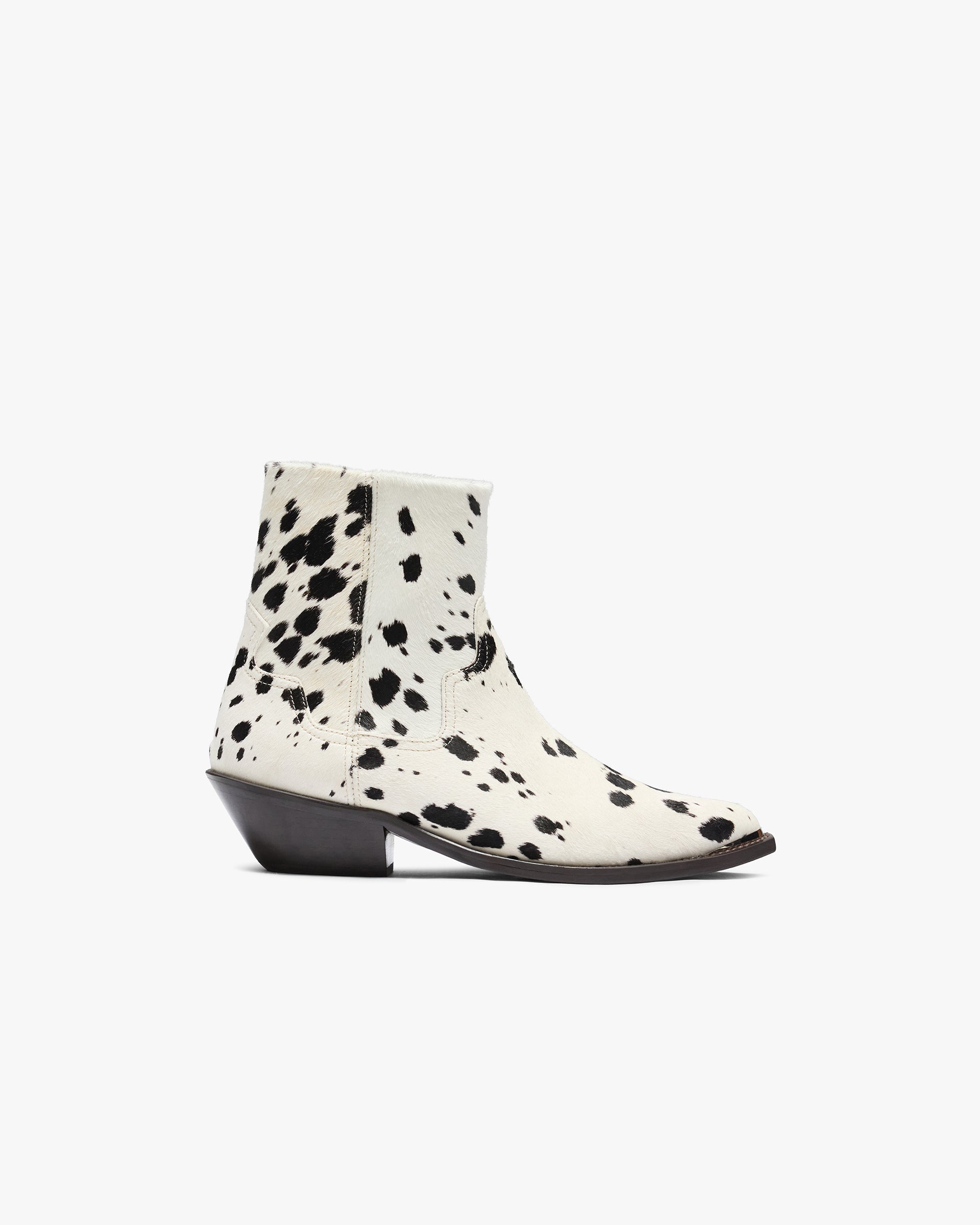 Represent Michael Zip Boot Cowhide Flat White Black
